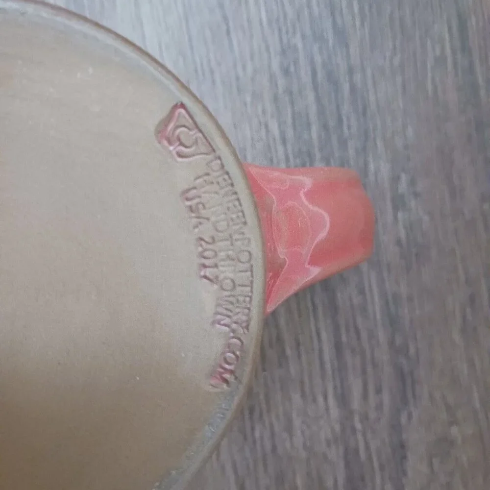 DENEEN POTTERY Handthrown Candleberry‎ Inn on Cape Cod Mass Pink Coffee Mug